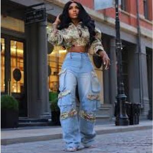 Trendy Light Blue Women's Flare Jeans